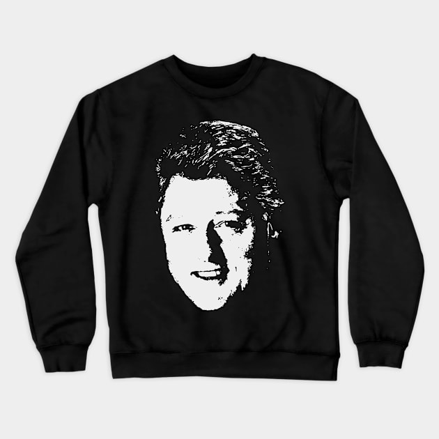 Bill Clinton Winning Smile White On Black Pop Art Crewneck Sweatshirt by Nerd_art